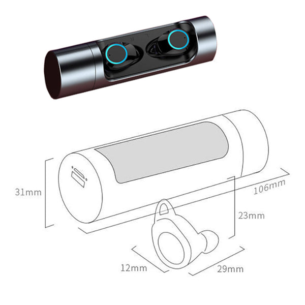 Bluetooth 5.0 Touch Control Mini Wireless Earbuds Stereo Headset